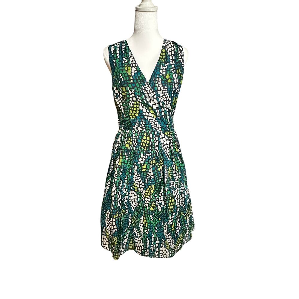 Alfani green & blue wrap animal print midi dress